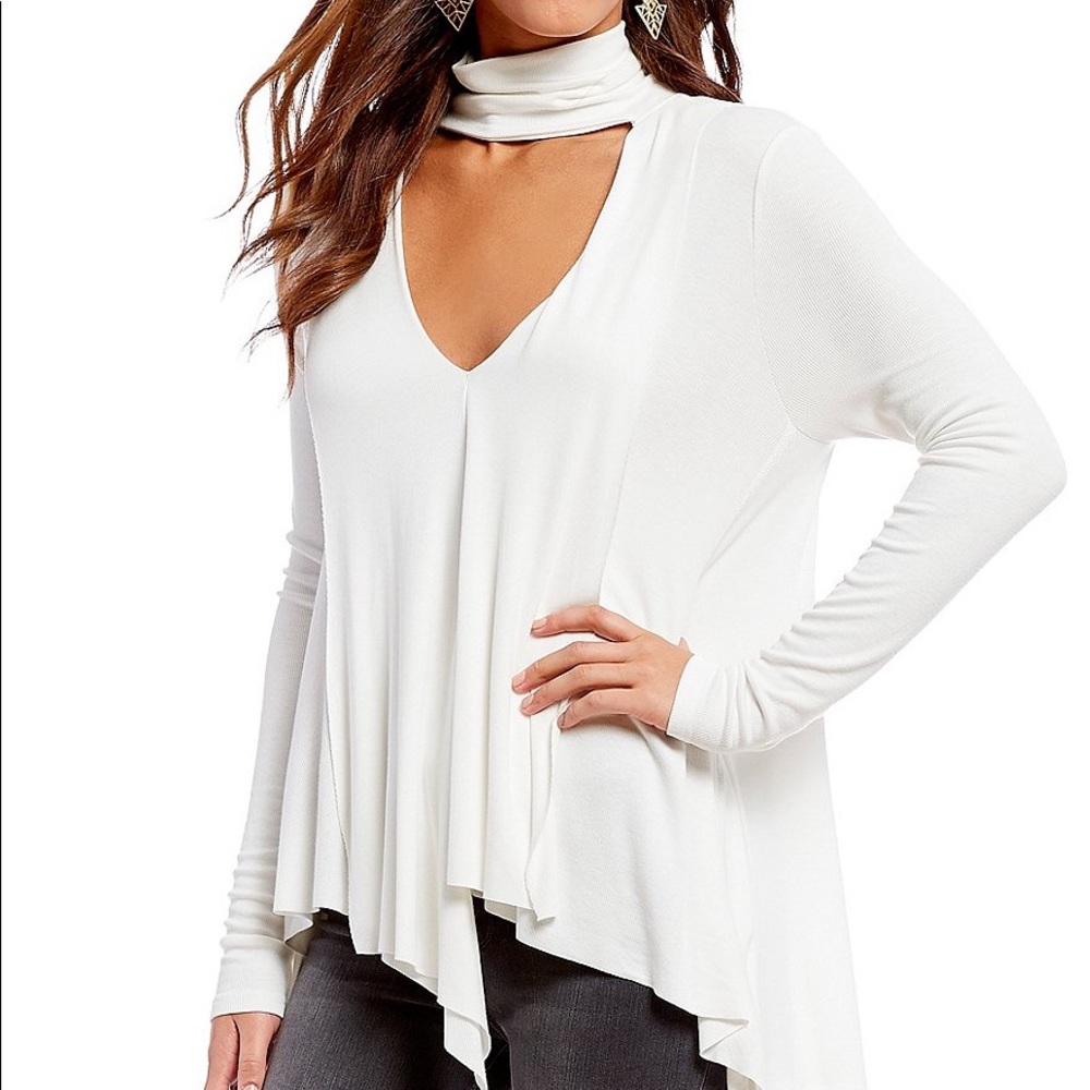 Free People Uptown Turtleneck Top White